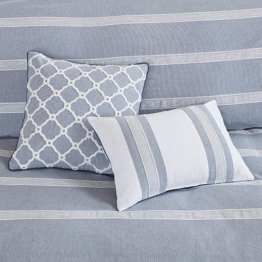 Noble King Cotton Comforter Set Blue Olliix.com