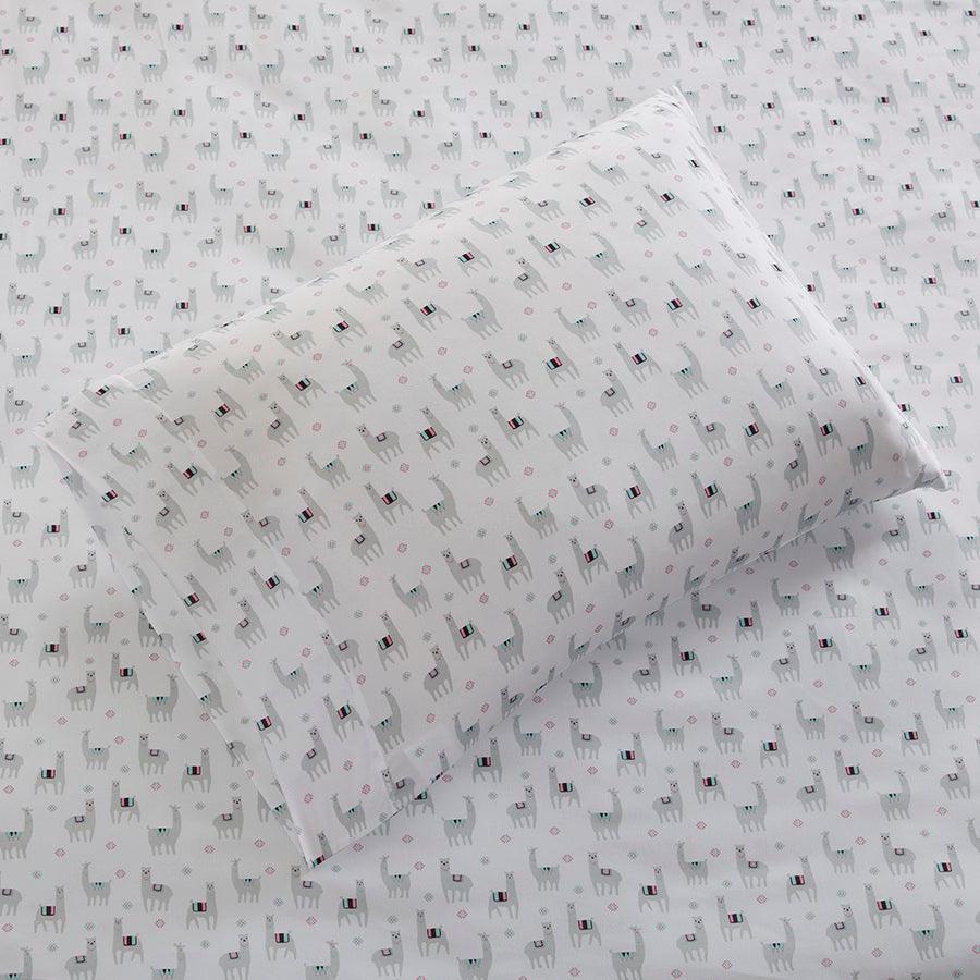 Novelty Printed Sheet Set Twin Gray Llamas Olliix.com