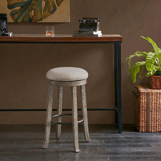 Oaktown Backless Bar Stool with Swivel Seat Light Gray Olliix.com