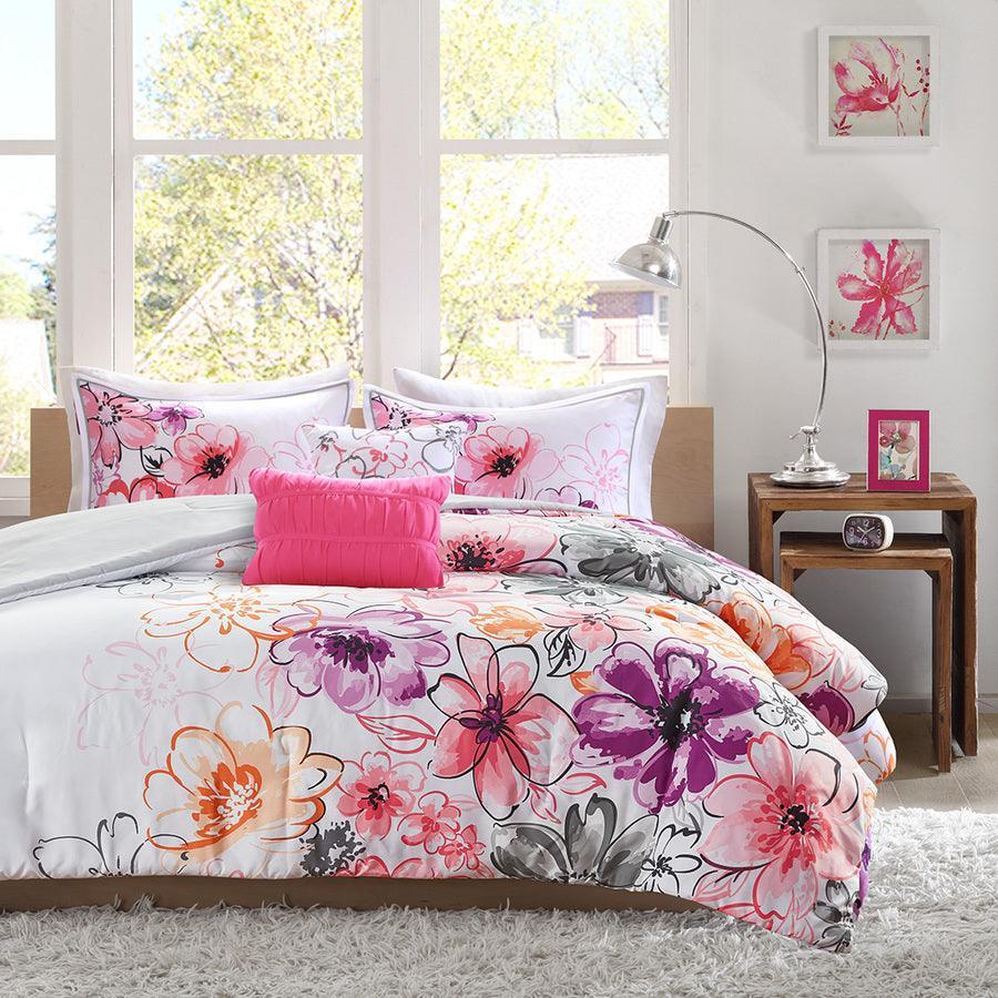 Olivia 26 " W Comforter Set Pink Full/Queen Olliix.com