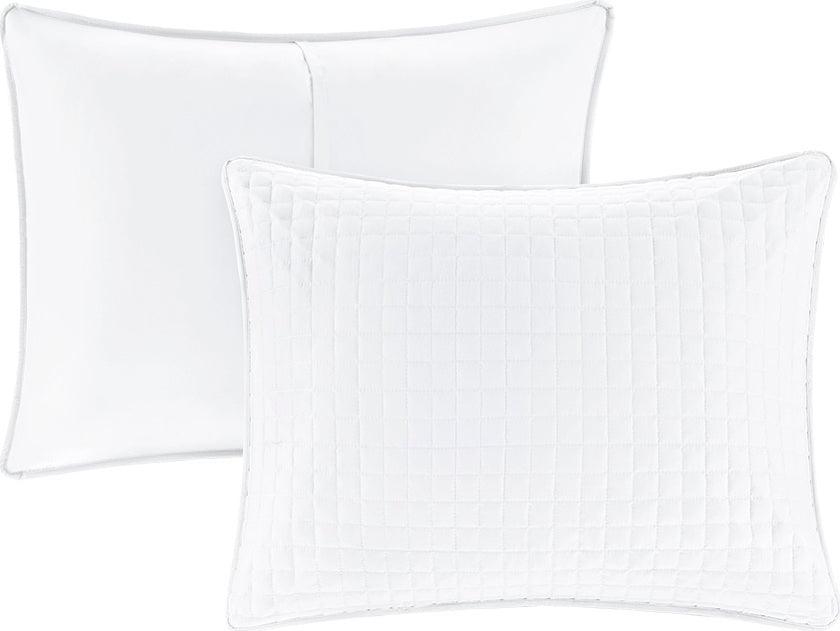 Otto Full/Queen 3 Piece Reversible Coverlet Set White Olliix.com