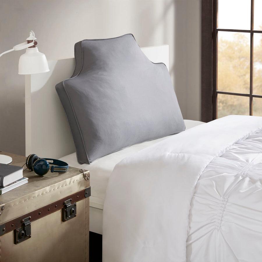 Oversized Casual Headboard 1 Cotton Canvas Pillow 34"W x 26"L x 2"D Gray Olliix.com