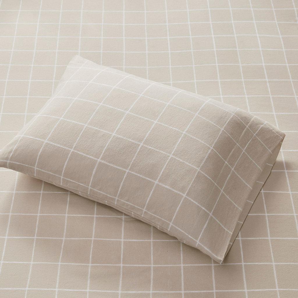 Oversized Flannel California King Sheet Set Beige Olliix.com