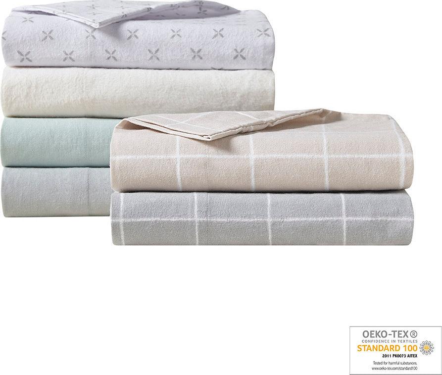 Oversized Flannel California King Sheet Set Beige Olliix.com