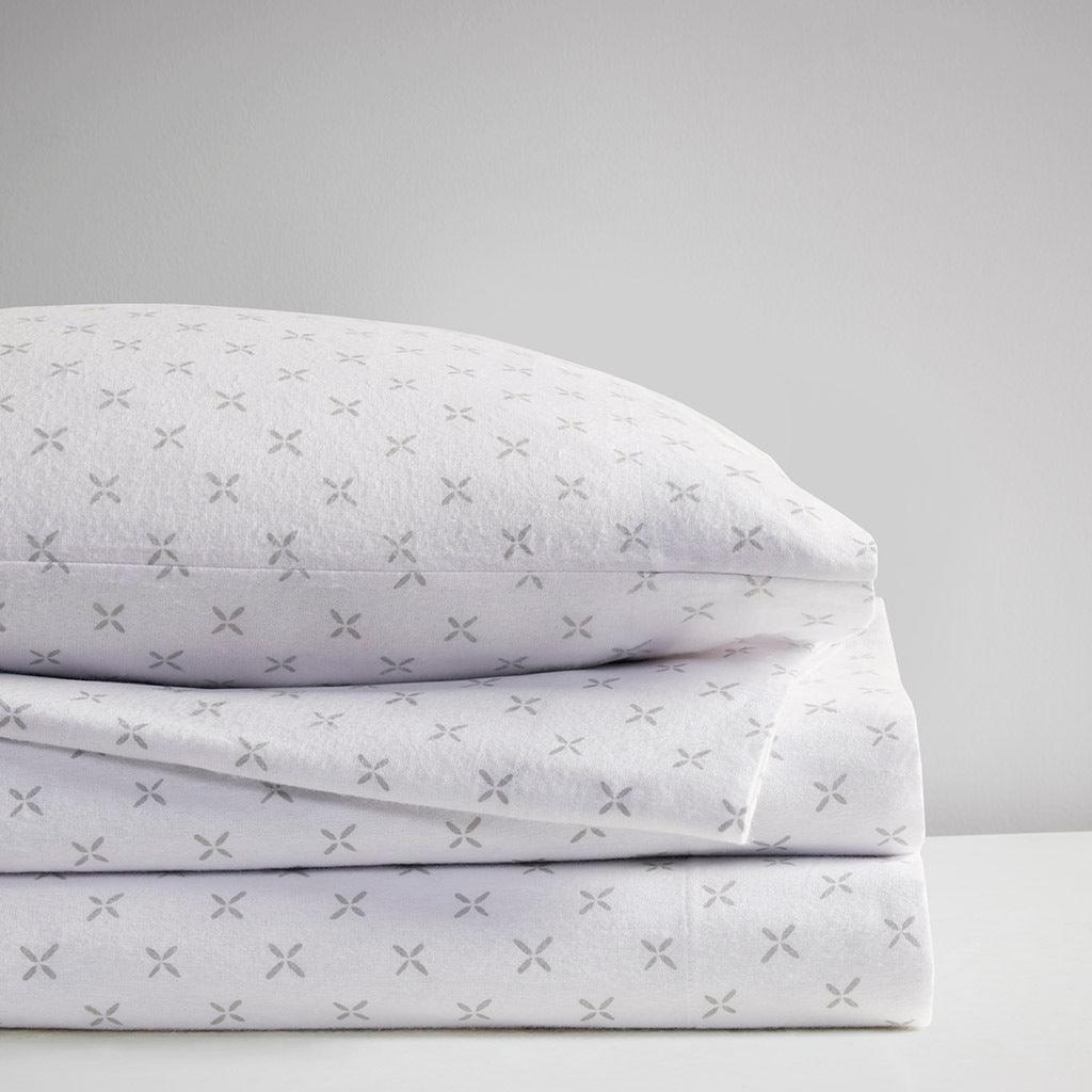 Oversized Flannel California King Sheet Set Gray Olliix.com