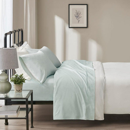 Oversized Flannel California King Sheet Set Seafoam Olliix.com