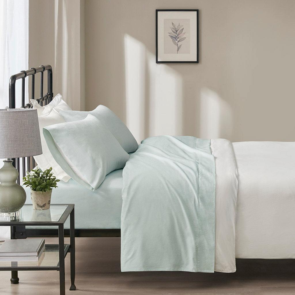 Oversized Flannel Queen Sheet Set Seafoam Olliix.com