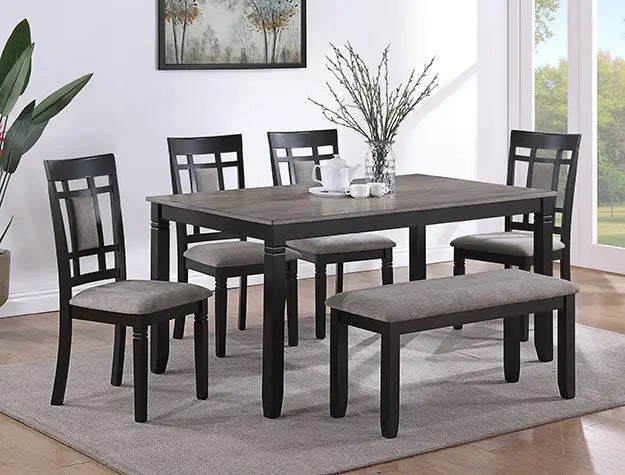 Paige Light Gray 6-Piece Dining Set Crown Mark