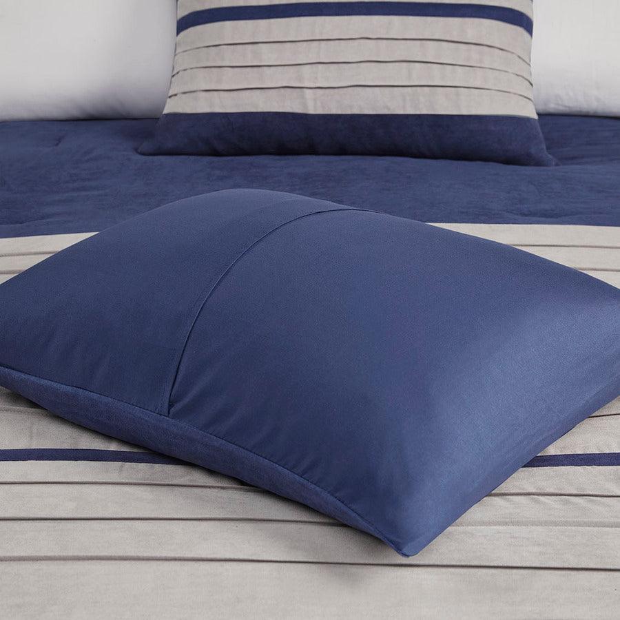 Palmer 7 Piece Comforter Set Blue King Olliix.com