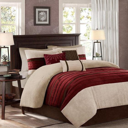 Palmer Comforter  Queen Red Olliix.com