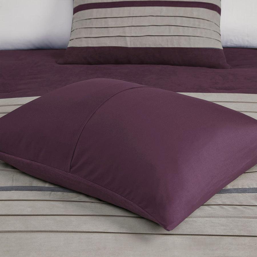 Palmer Luxury 7 Piece Comforter Set Purple Cal King Olliix.com