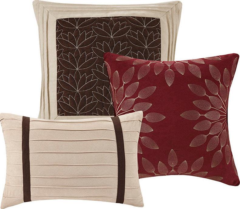 Palmer Shabby Chic 7 Piece Comforter Set Red Cal King Olliix.com