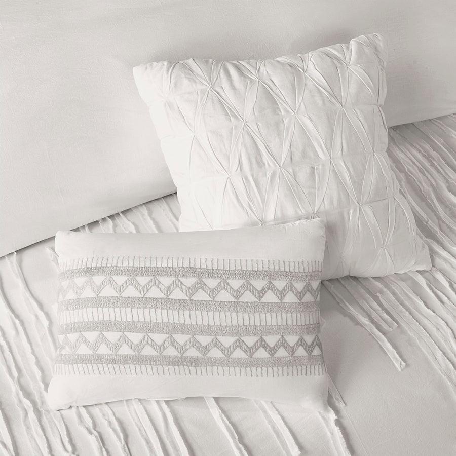 Paloma Modern Cotton Duvet Cover Set Twin/TXL Ivory Olliix.com