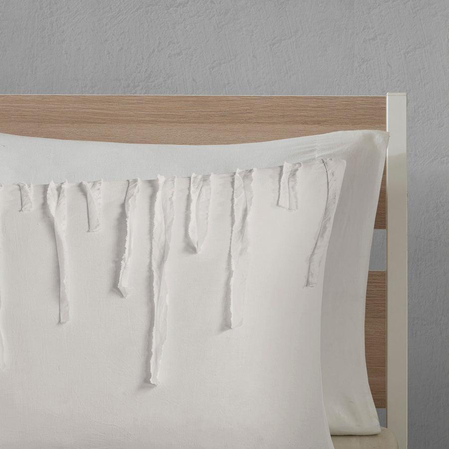 Paloma Modern Cotton Duvet Cover Set Twin/TXL Ivory Olliix.com