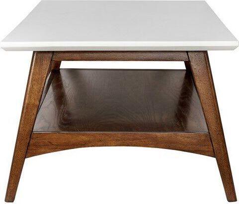 Parker Coffee Table Off-White & Pecan Olliix.com