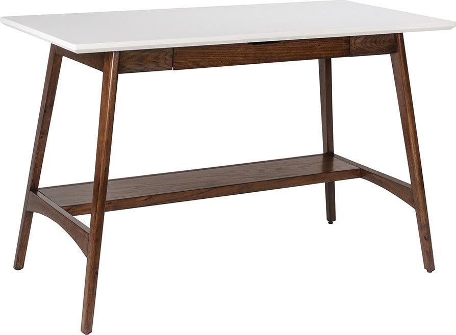 Parker Desk Off-White & Pecan Olliix.com