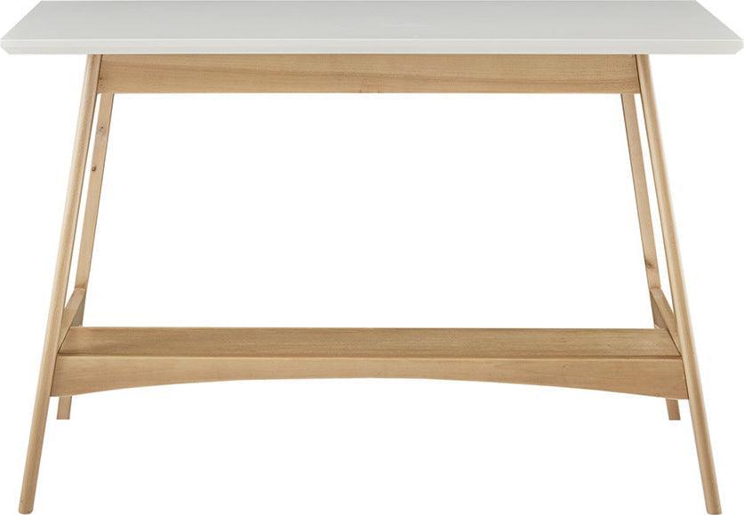 Parker Mid-Century Desk 48" x 24" x 30" Off-White & Natural Olliix.com