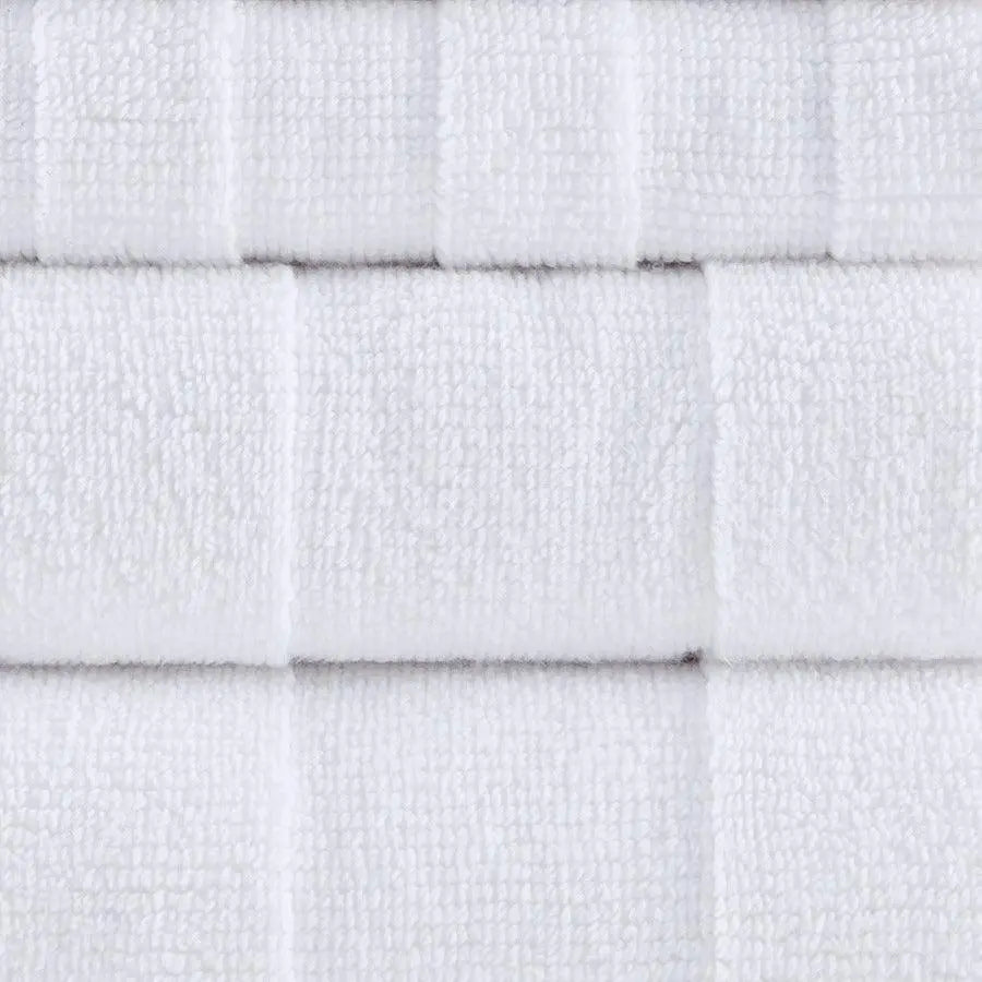 Parker Textured Solid Stripe 600GSM Cotton Bath Towel 6PC Set Ivory Olliix.com