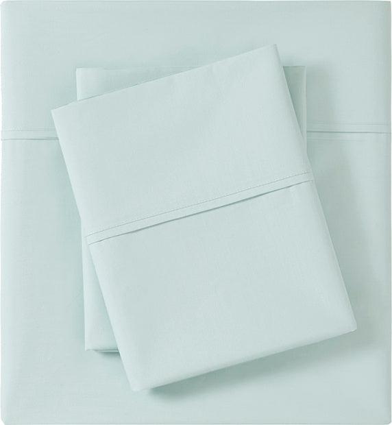 Peached Percale Cal King Sheet Set Aqua Olliix.com