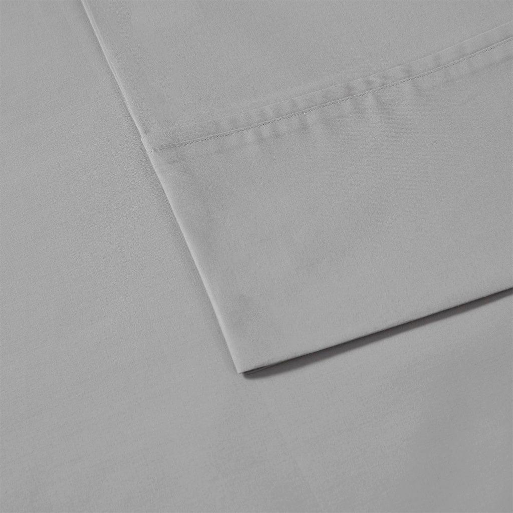 Peached Percale Cal King Sheet Set Gray Olliix.com