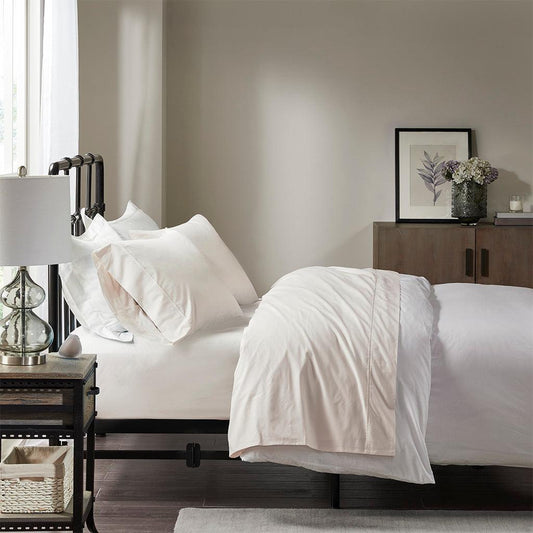 Peached Percale Cal King Sheet Set Ivory Olliix.com