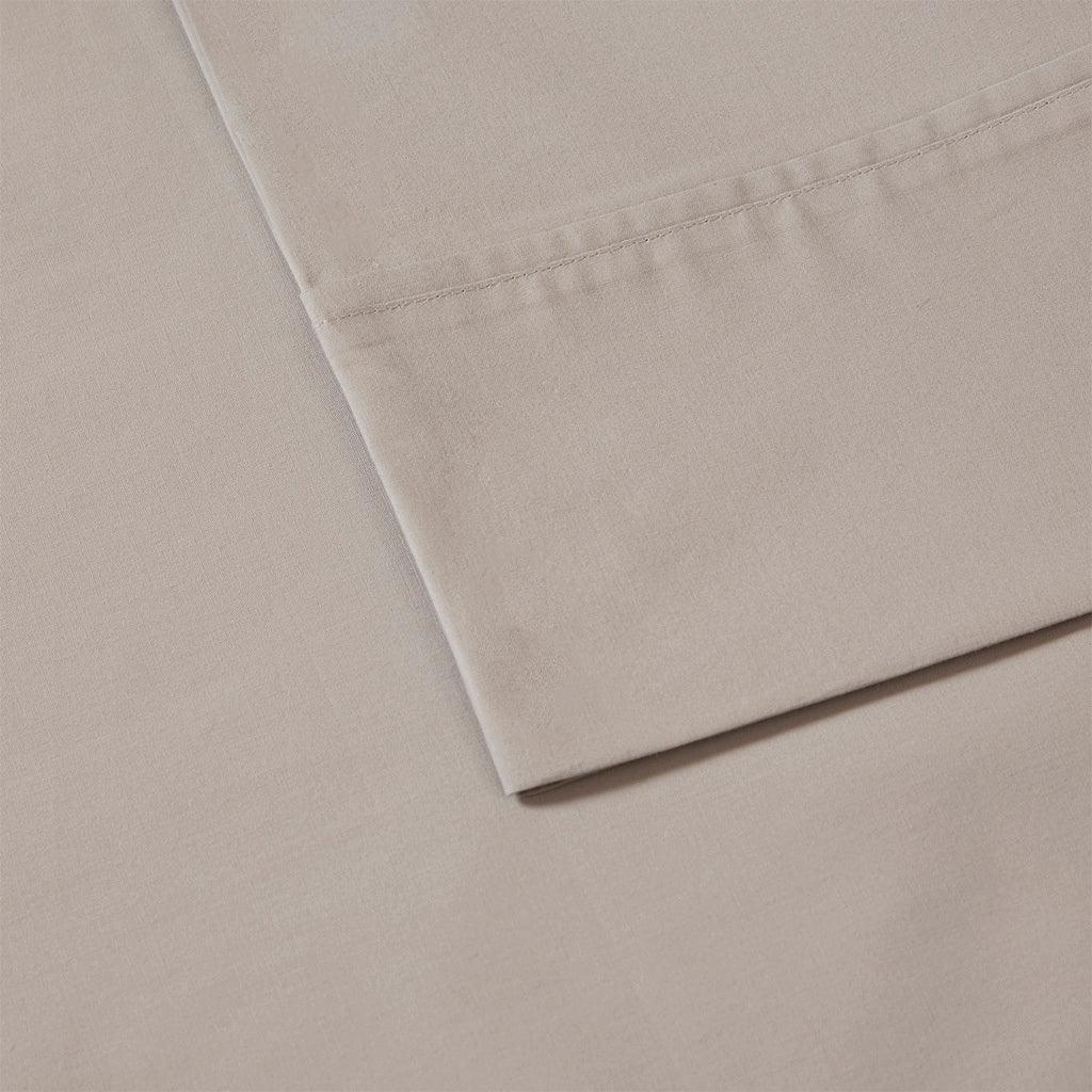 Peached Percale Cal King Sheet Set Khaki Olliix.com