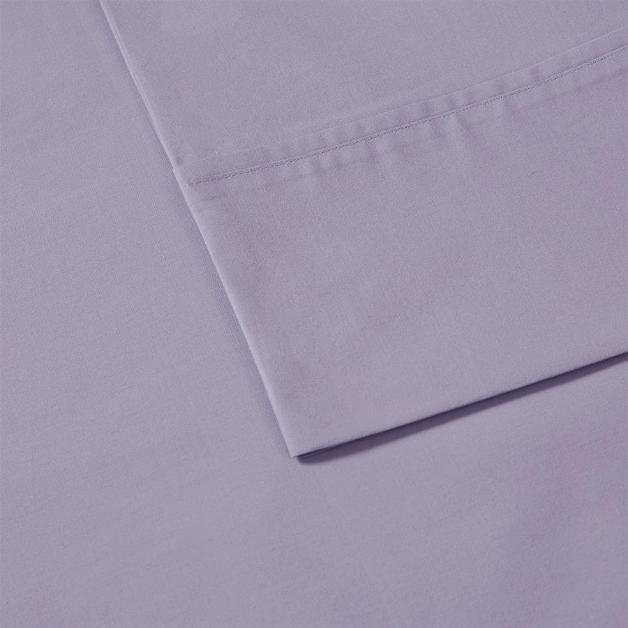 Peached Percale Cotton Sheet Set King Purple Olliix.com