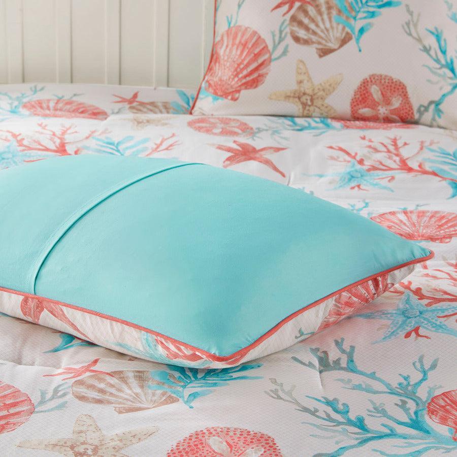 Pebble 20 " D Beach 7 Piece Comforter Set Coral King Olliix.com