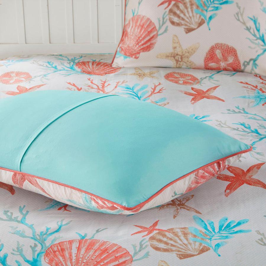 Pebble Coastal| Beach 6 Piece Duvet Cover Set Full/Queen Coral Olliix.com