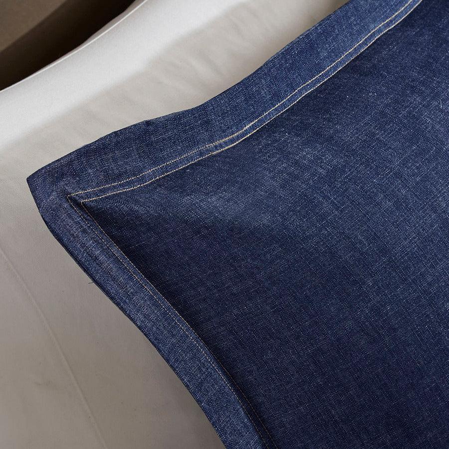 Perry Casual Oversized Denim Comforter Set Blue Twin/Twin XL Olliix.com