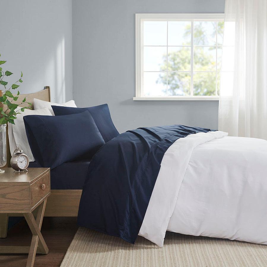 Pima Cotton Sheet Set Navy King MP20-8000 Olliix.com