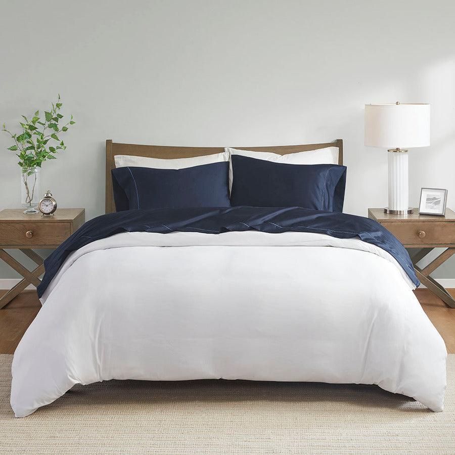 Pima Cotton Sheet Set Navy King MP20-8000 Olliix.com