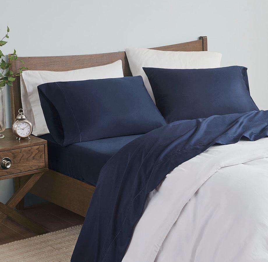 Pima Cotton Sheet Set Navy King MP20-8000 Olliix.com