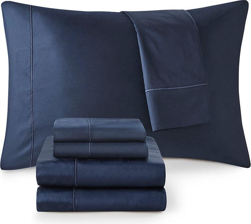 Pima Cotton Sheet Set Navy King MP20-8000 Olliix.com