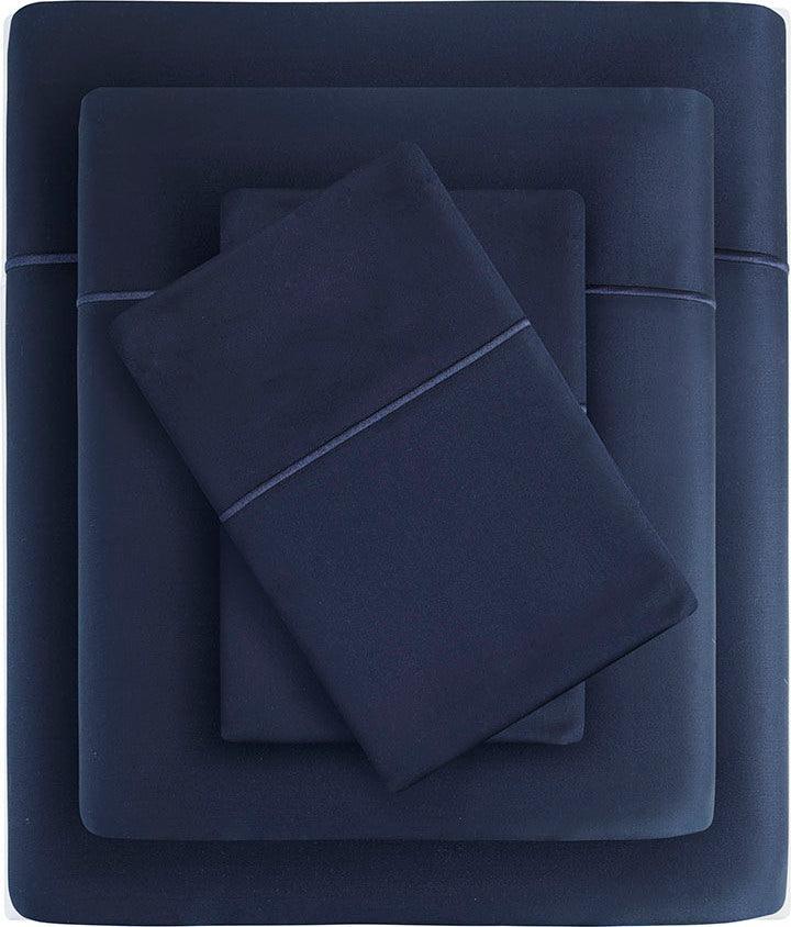 Pima Cotton Sheet Set Navy King MP20-8000 Olliix.com