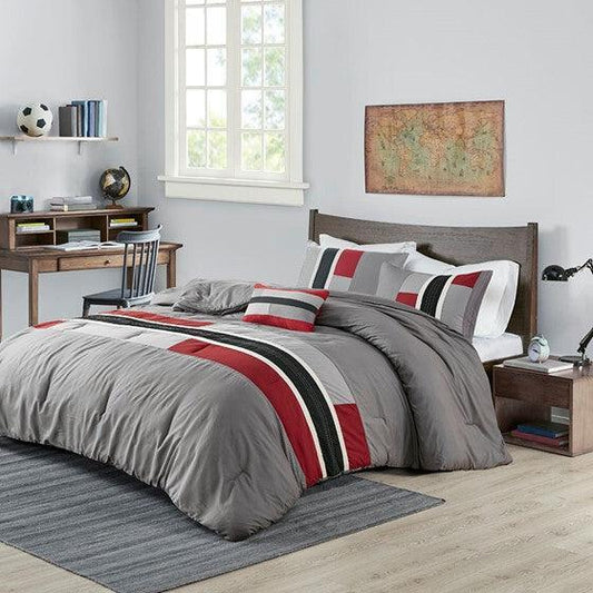 Pipeline Comforter  Full / Queen Red Olliix.com