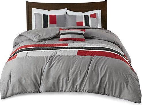 Pipeline Comforter  Full / Queen Red Olliix.com