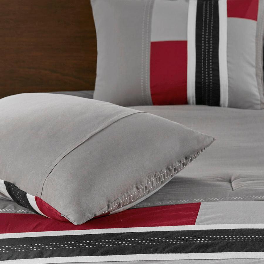 Pipeline Comforter Set Red Twin/Twin XL Olliix.com