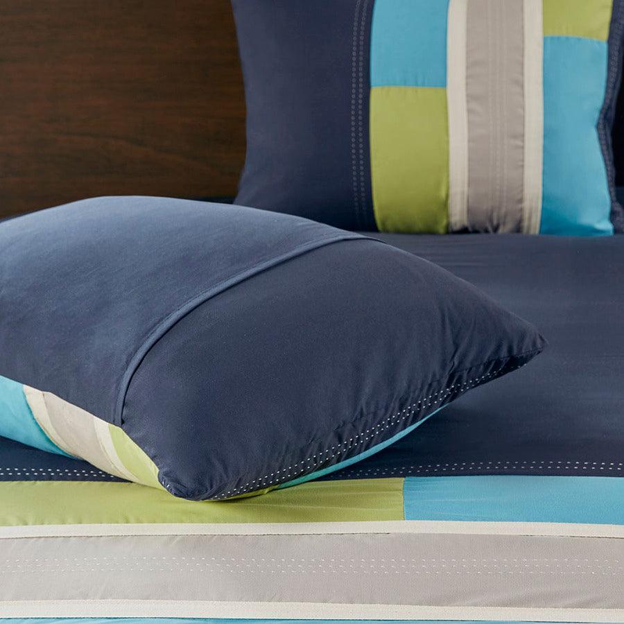 Pipeline Twin/Twin XL Duvet Cover Set Navy Olliix.com