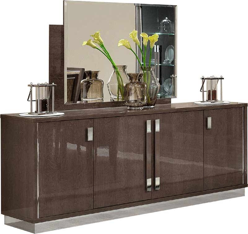 ESF Furniture - Platinum 4 Door Buffet and Mirror - PLATINUM-BUFFET+M ESF Furniture