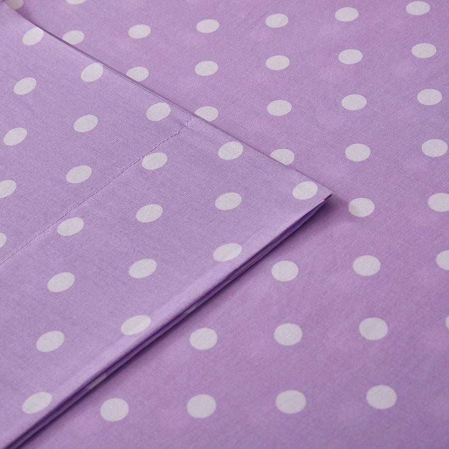 Polka Dot Printed 100% Cotton Sheet Set Twin Pink Olliix.com