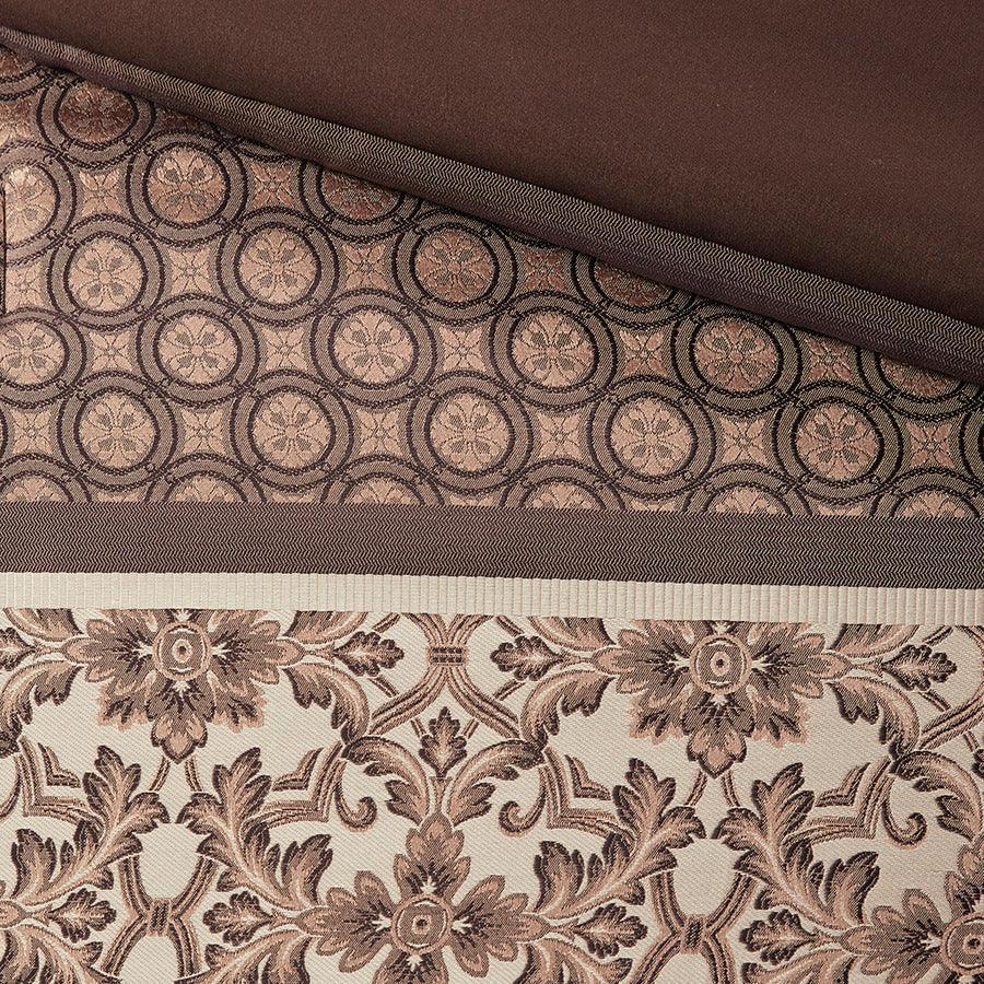 Princeton Transitional 7 Piece Jacquard Comforter Set Red King Olliix.com