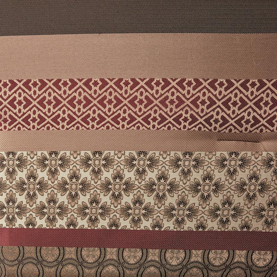 Princeton Transitional 7 Piece Jacquard Comforter Set Red King Olliix.com