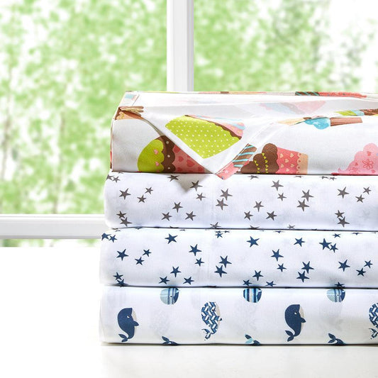 Printed Sheet Set Twin Blue Olliix.com