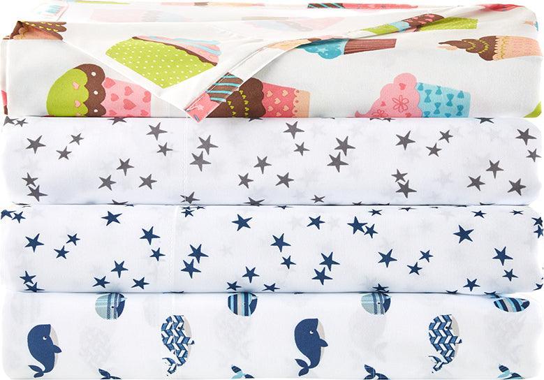 Printed Sheet Set Twin Navy Olliix.com