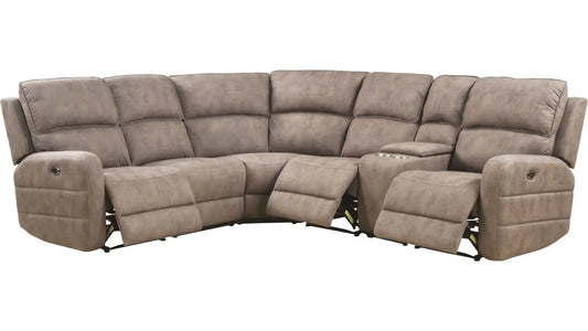 Acme Olwen Power Motion Sectional Sofa in Mocha Nubuck 54590 ACME East