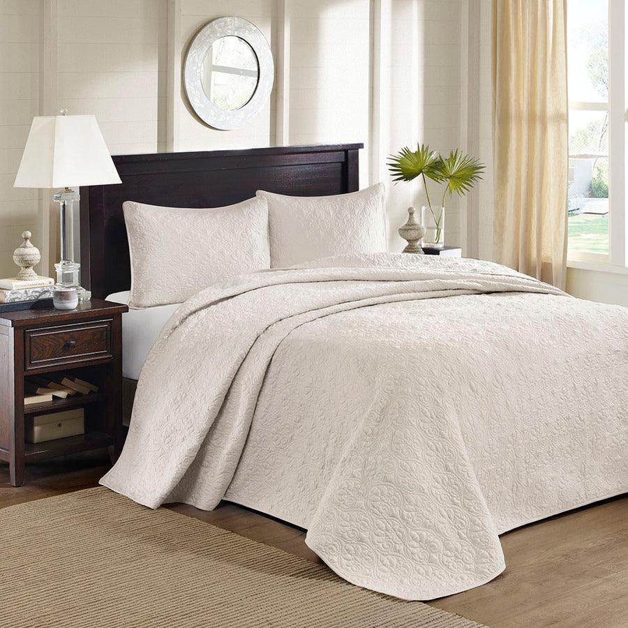 Quebec King Reversible Bedspread Set Cream Olliix.com