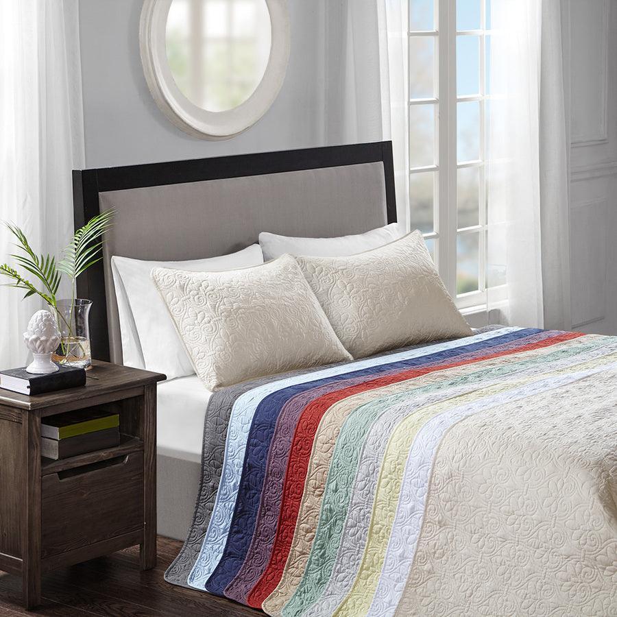 Quebec King Reversible Bedspread Set Cream Olliix.com