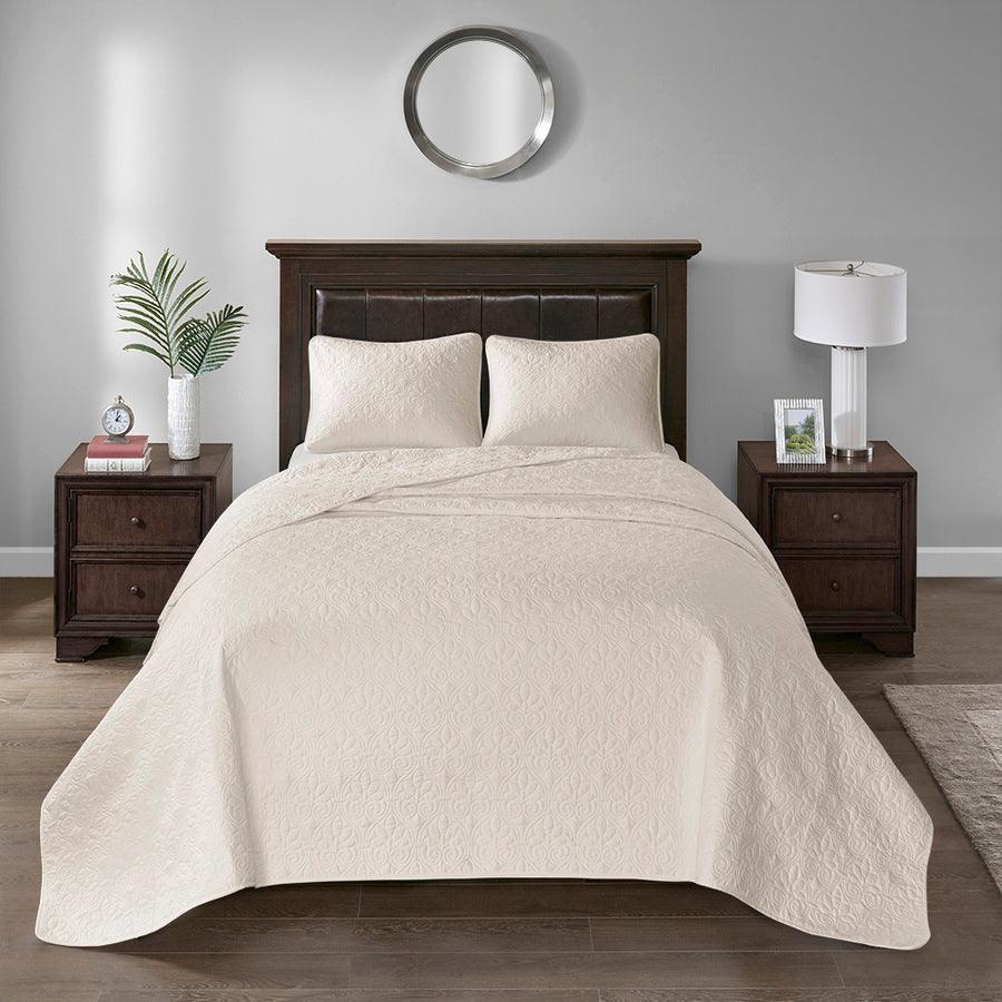 Quebec King Reversible Bedspread Set Cream Olliix.com