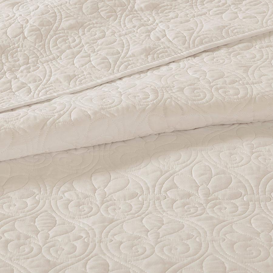 Quebec King Reversible Bedspread Set Cream Olliix.com